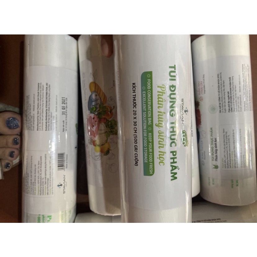 500G Túi Đựng Thực Phẩm Tự Hủy Sinh Học 20cm x 30cm. An toàn cho người dùng - Bảo vệ môi trường