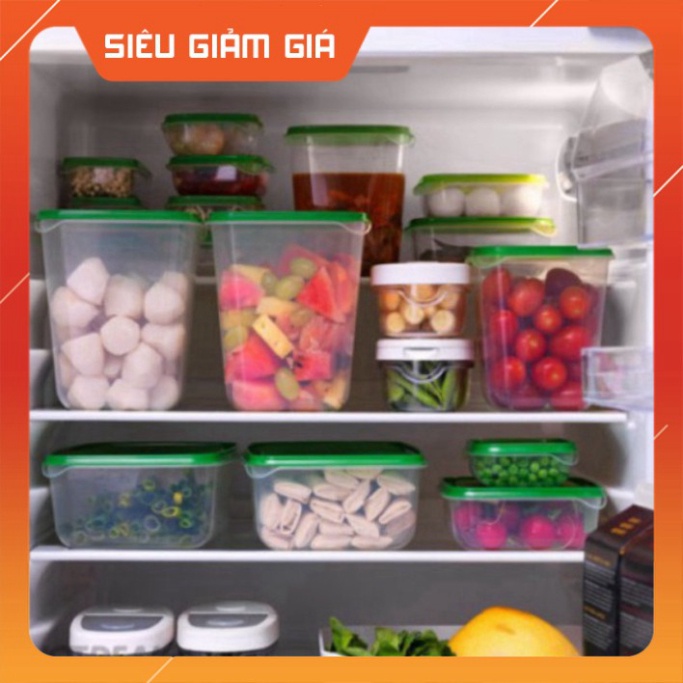 SET 17 HỘP ĐỰNG THỨC ĂN BỎ TỦ LẠNH CÓ NẮP ĐẬY KÍN AN TOÀN shop KUMO