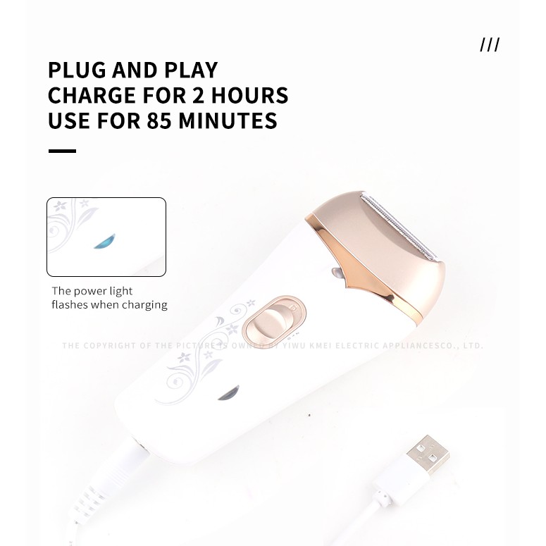 Máy tẩy lông Kemei 3019 nhỏ gọn 3 trong 1 dùng điện không đau cho nữ