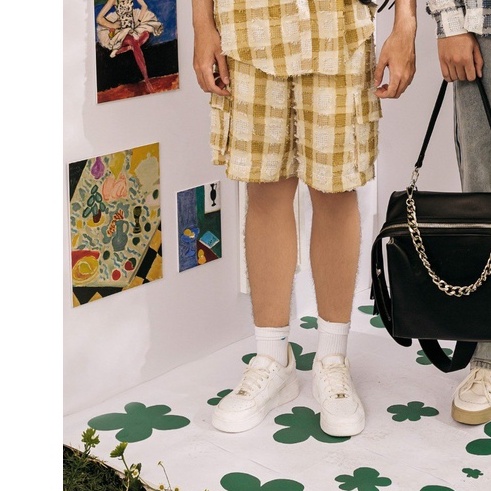 BLANKESPACE Quần Short Cubic Shorts Vải Cotton Thời Trang Nam Nữ Unisex