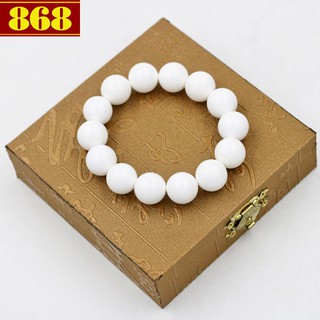 Vòng chuỗi san hô trắng 14 ly 14 hạt hộp gỗ