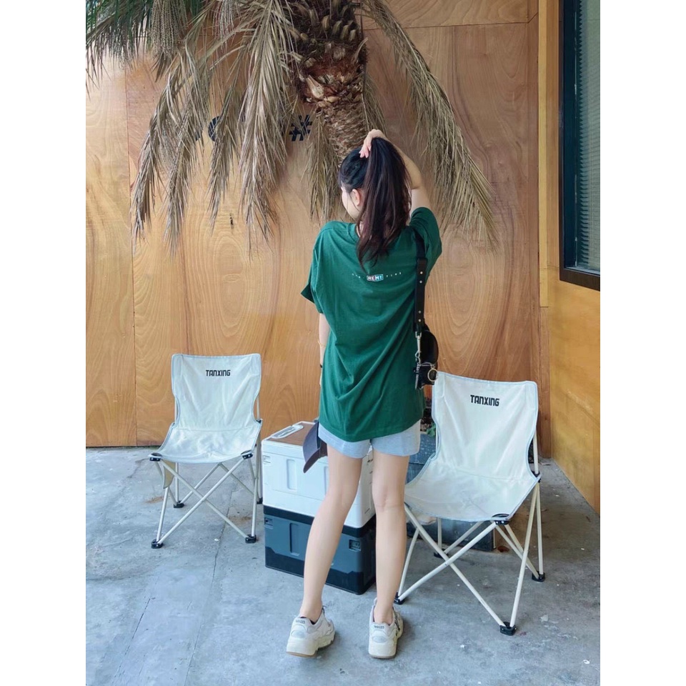 Áo Thun Xanh Rêu Chữ Áo Thun Tay Lỡ Form Rộng Unisex 38-65kg Nam Nữ Phong Cách Ullzang