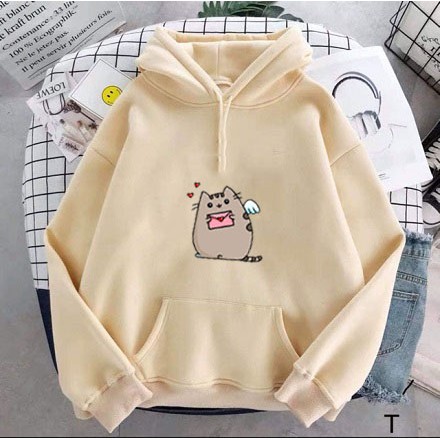 Áo Hoodie Unisex Mùa Đông Ấm Áp Chất Nỉ Nam Nữ Xinh Cute In Mèo Cánh Tim Phong Cách Hàn Quốc Mặc Đi Học Đi Chơi