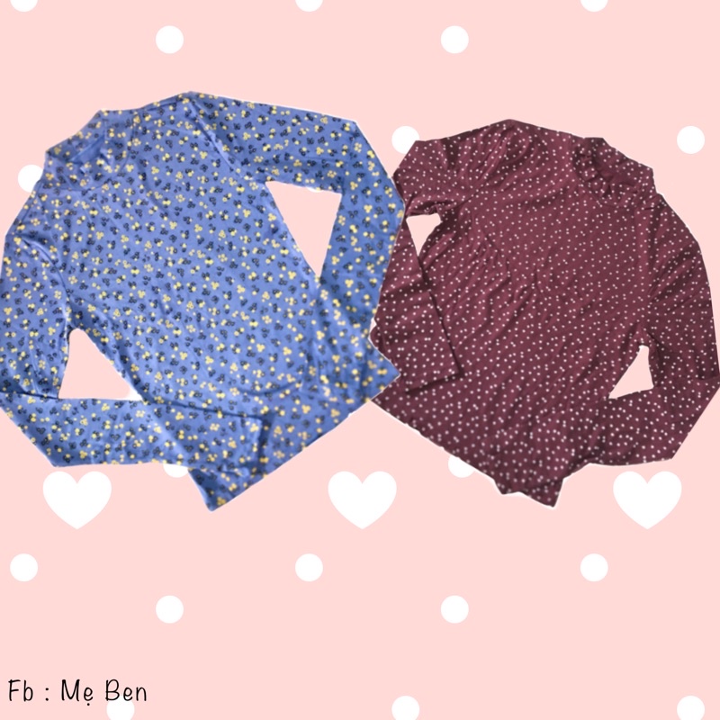 ÁO GIỮ NHIỆT NỮ PHONG CÁCH VINTAGE CỔ 3P HÀNG XUẤT DƯ CHẤT COTTON ĐẸP