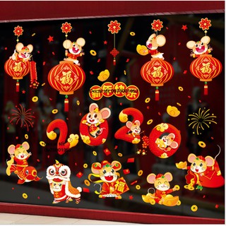 Decal trang trí tết, hình dán trang trí năm mới mẫu năm chuột 2020 (link 2)