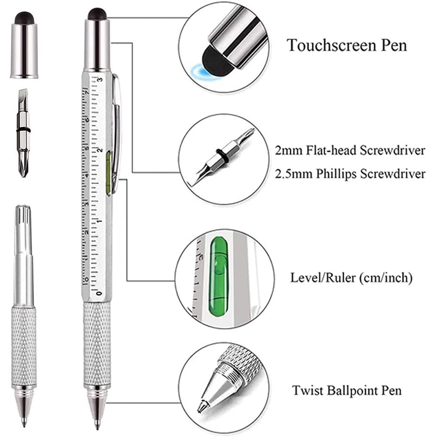 Bút Bi Kỹ Thuật Số Đa Năng 7 Trong 1 Tiện Dụng