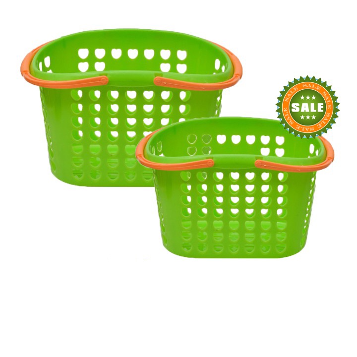 Giỏ nhựa đựng đồ A3 đa năng có 2 quai cầm đựng đồ phòng tắm, nhà bếp tiện lợi