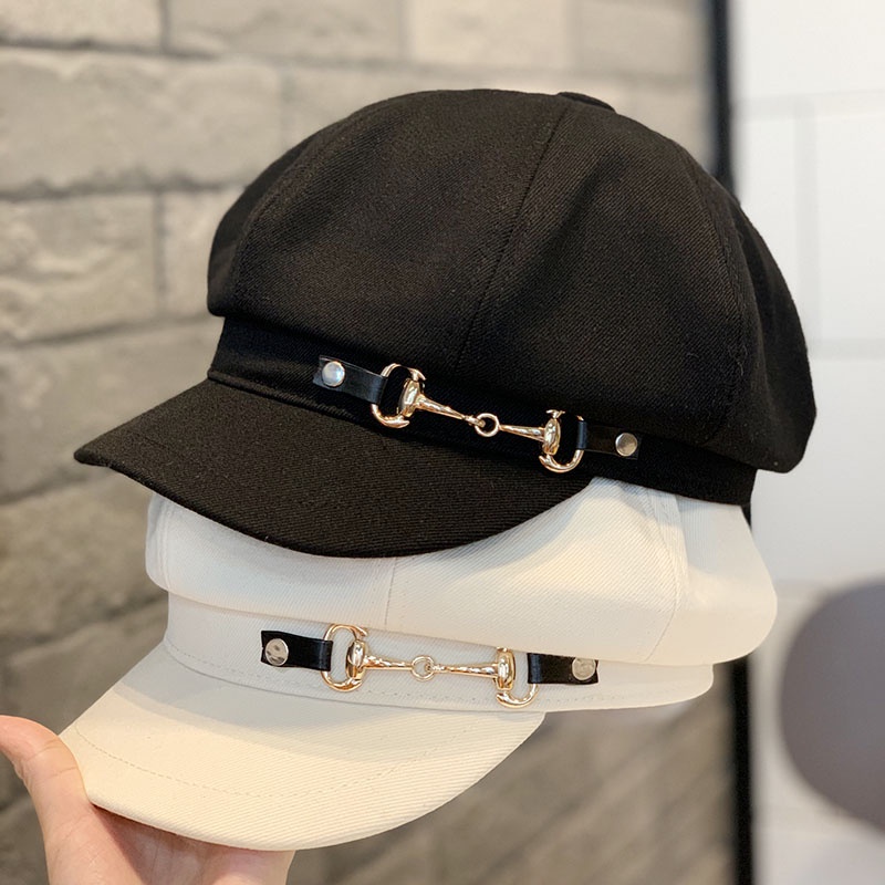 Mũ beret vải cotton màu trơn đơn giản thời trang thu đông cổ điển đẹp mắt
