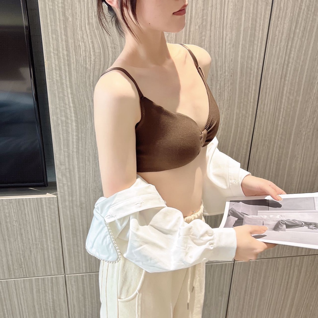 Áo lót nữ cotton sexy gân tăm nơ áo ngực nữ quyến rũ Sumio_offical không gọng AL003