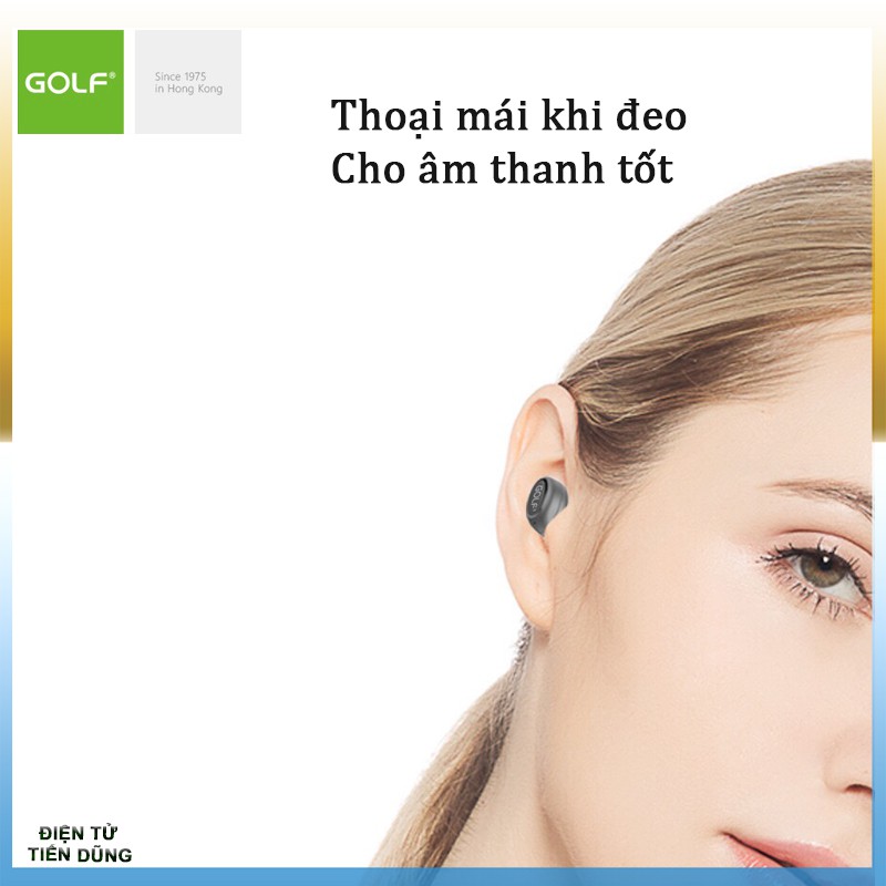 Tai nghe bluetooth không dây Golf GF B9 nhỏ và gọn với âm thanh to rõ hàng chính hãng
