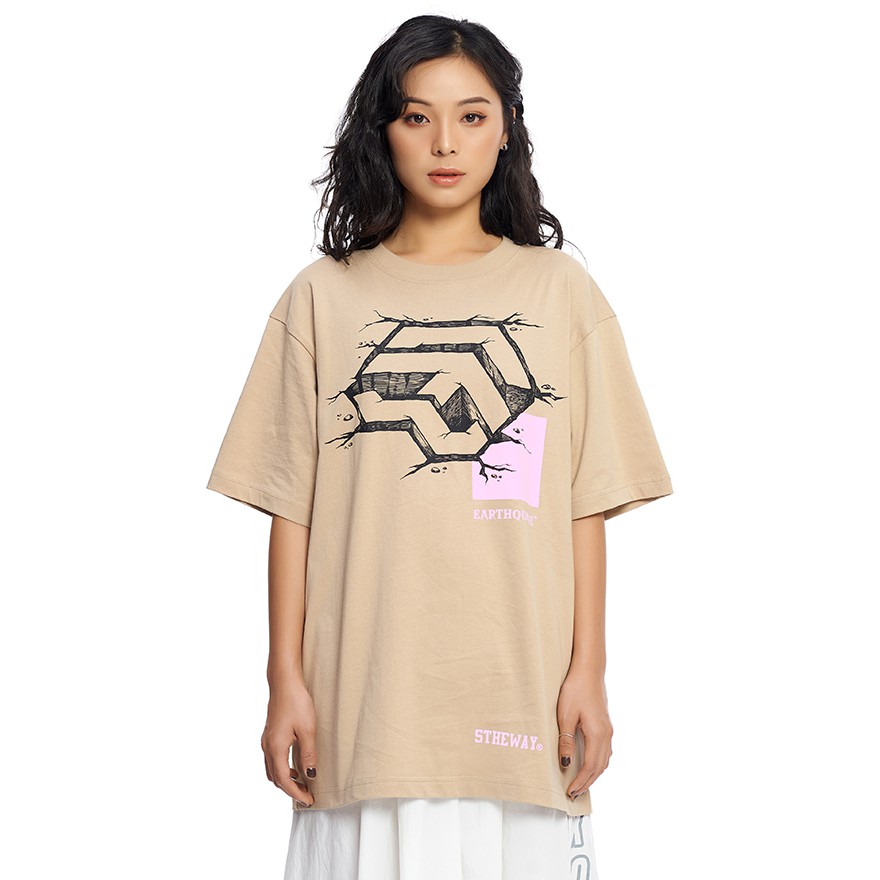 5THEWAY® /earthquake/ NEW TEE™ in WARMSAND aka Áo Thun Màu Vàng Cát Tay Ngắn