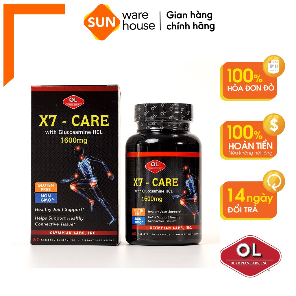 Viên Uống Chăm Sóc Xương Khớp Olympian Labs X7 Care Tăng Cường Canxi, Giúp Xương Luôn Chắc Khoẻ Hộp 60v