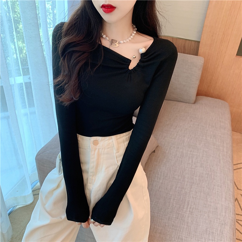 SUXI Áo tay dài thời trang mùa thu phong cách Hàn Quốc trẻ trung cho nữ