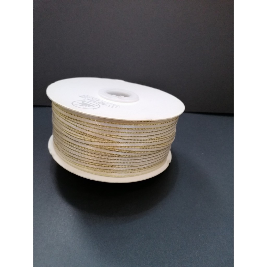 Cuộn 180 mét dây ruy băng kim tuyến viền 4mm