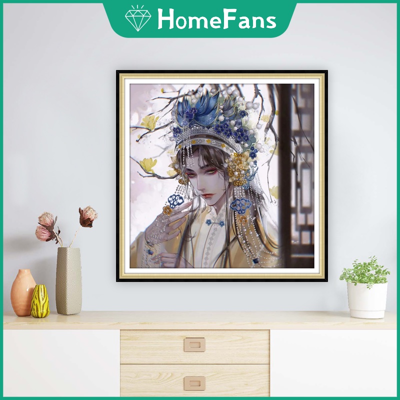 Bộ Tranh Đính Đá 5D Tự Làm 30x30cm / 40x40cm / 50x50cm Hình Bé Trai Anime