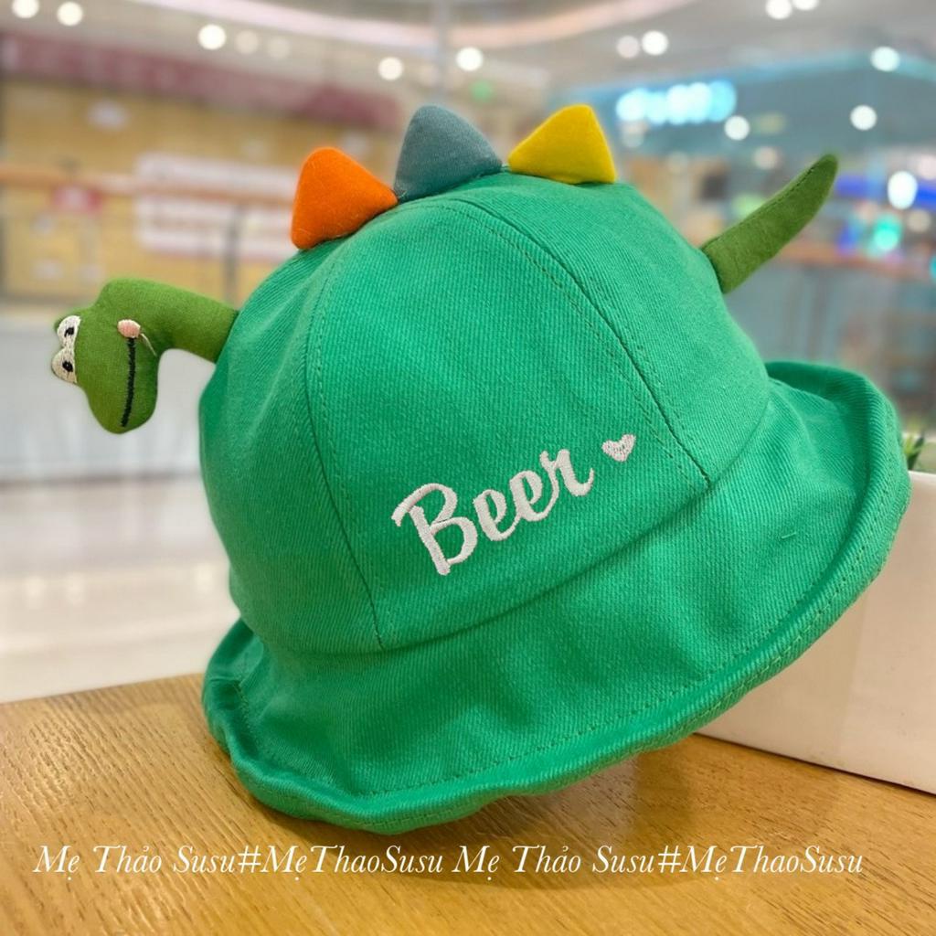 Mũ khủng long thêu tên cho bé