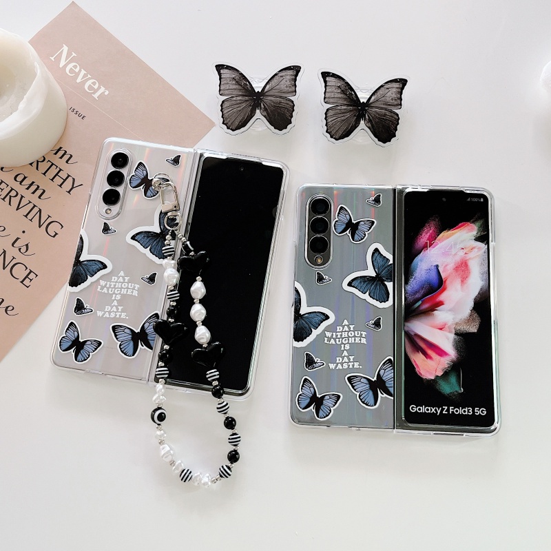 Ốp Điện Thoại Cứng Chống Sốc Có Giá Đỡ Hình Bướm Cho Samsung Galaxy Z Fold 3 5G