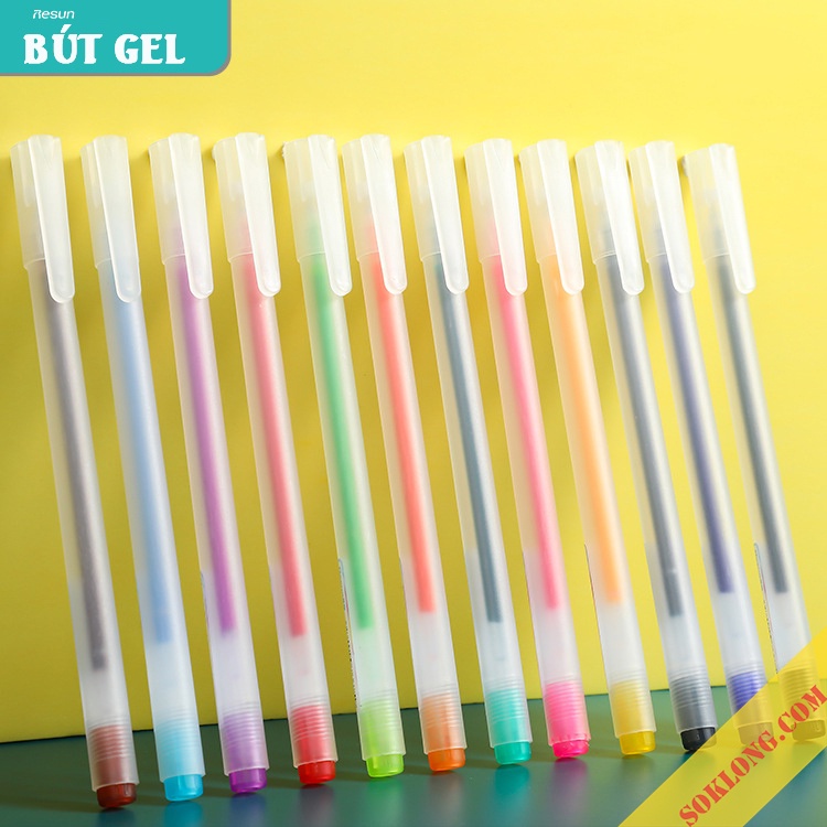 Bút mực gel nét 0.5mm Resun ghi chép tiện lợi Sổ KLONG, bút viết nhiều màu B18