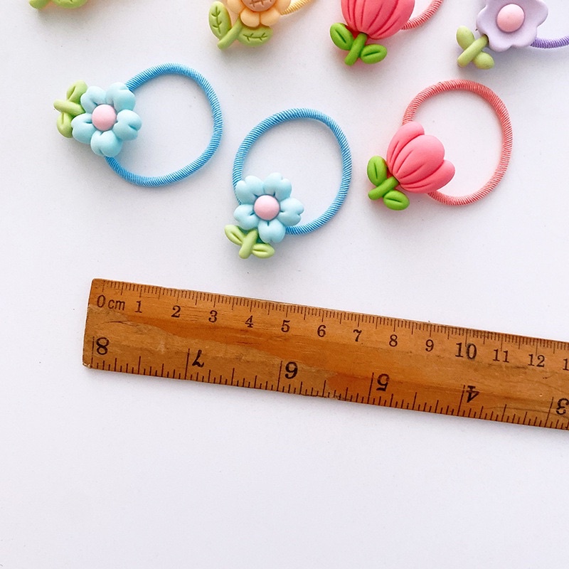 Set 10 chun buộc tóc xinh xắn nhiều hình cho bé gái phong cách Hàn Quốc