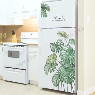 Decal dán tường Hàn Quốc- trang trí phòng ngủ, phòng ăn, phòng khách, quán cafe, văn phòng- Lá cây xanh