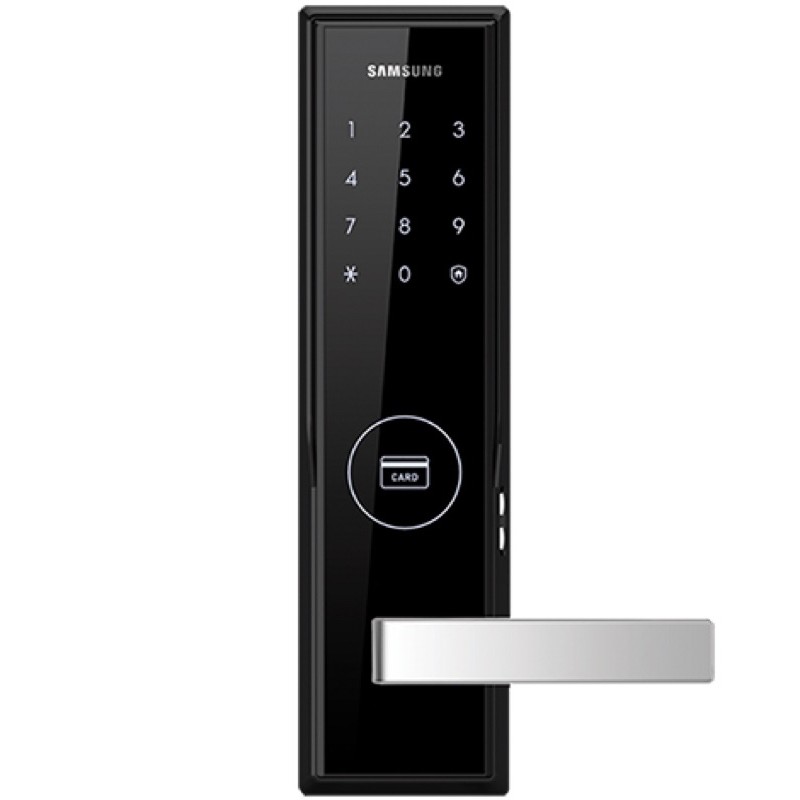 Khóa cửa điện tử Samsung SHS-H505 mở cửa bằng mã số, thẻ từ, chìa cơ - Hàng chính hãng, Made in Korea