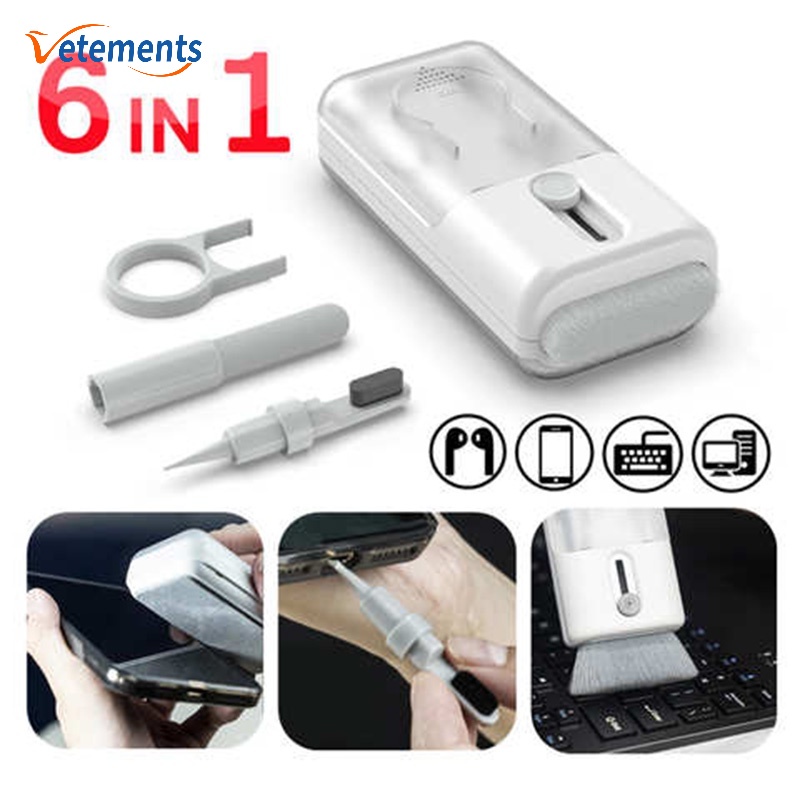 Bộ Dụng Cụ Vệ Sinh Bàn Phím Máy Tính / Điện Thoại 6 Trong 1 Đa Năng