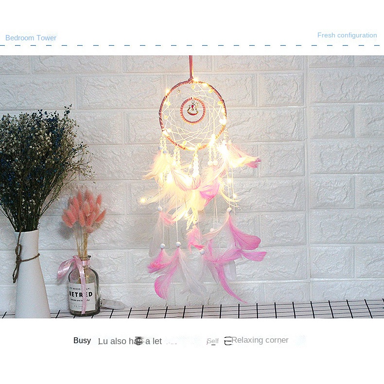 Chuông Gió Vòng Bắt Giấc Mơ Tròn Dễ Thương Cho Nữ