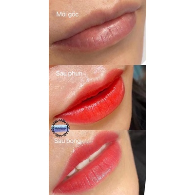 Sỉ mực phun xăm màu môi bong đậm chai 500ml-1000ml