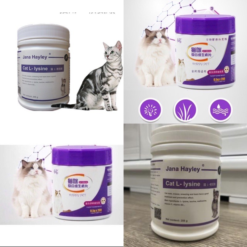 COMBO 2 LỌ VITAMIN TỔNG HỢP HAPPY PET VÀ CAT L- LYSINE