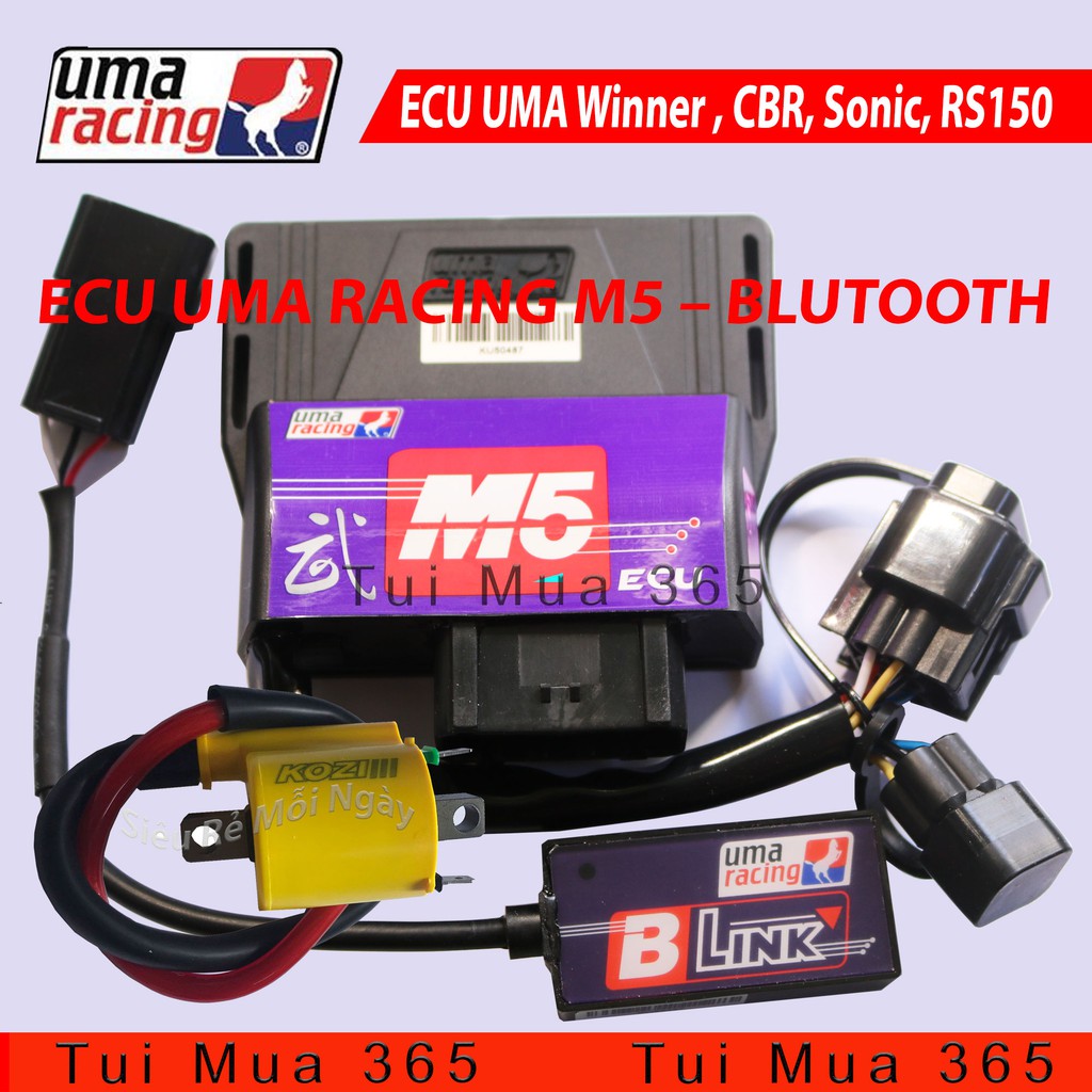 Combo ECU UMA RACING M5 BLUTOOTH và Mobin Sườn Kozi Fi CHO WINNER, SONIC, CBR, RS 150