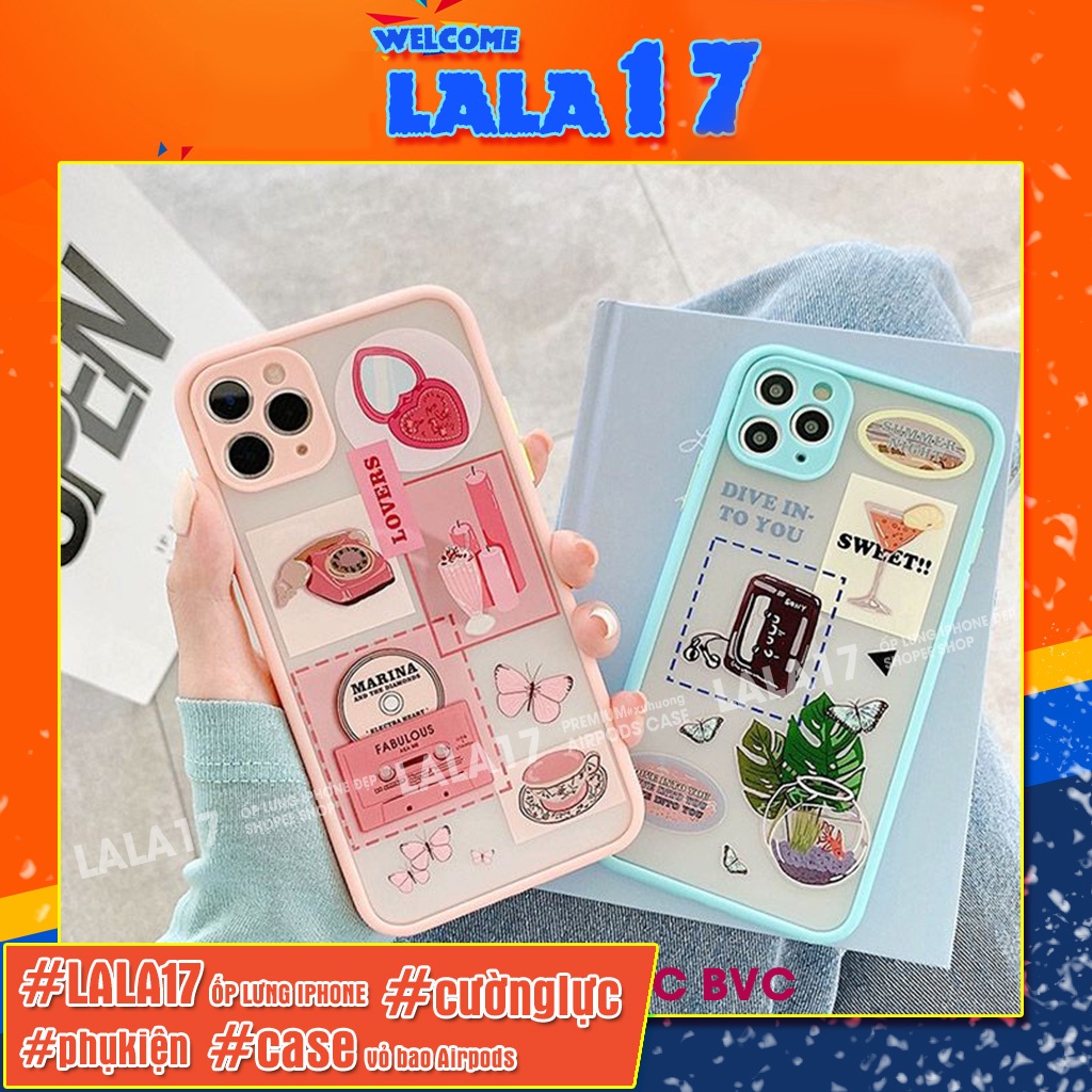 Ốp lưng iphone đẹp Basic lưng nhám Full viền vuông màu bảo vệ camera hình LOVE anime độc đáo