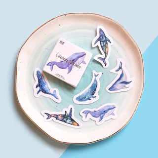 Hộp 45 Miếng Dán Sticker Cá Voi Trang Trí Sổ