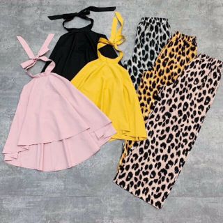 [🌟 FREESHIP ĐƠN TỪ 50K 😍] Set Áo Yếm Lụa Phối Quần Da Beo Hot Trend Cho Bé Từ 1 tuổi đến 8 tuổi/ Hàng Thiết Kế Cao Cấp