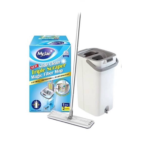 Cây lau nhà MyJae phiên bản mới kèm thùng 2 ngăn tự vắt xoay 360 độ thông minh