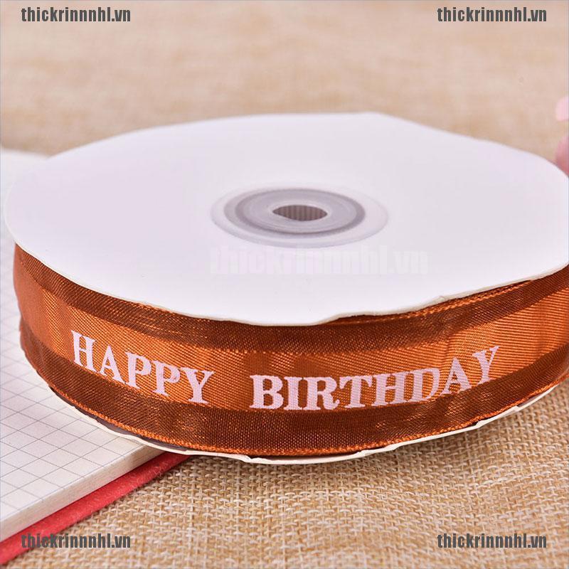 <Hot~new>Polyester Ribbon Cake Shop Baking Printed Happy Birthday Packaging Gift DIY