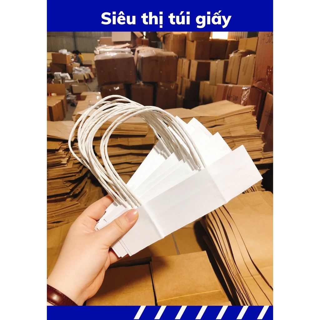 QUAI TÚI GIẤY KRAFT MÀU TRẮNG