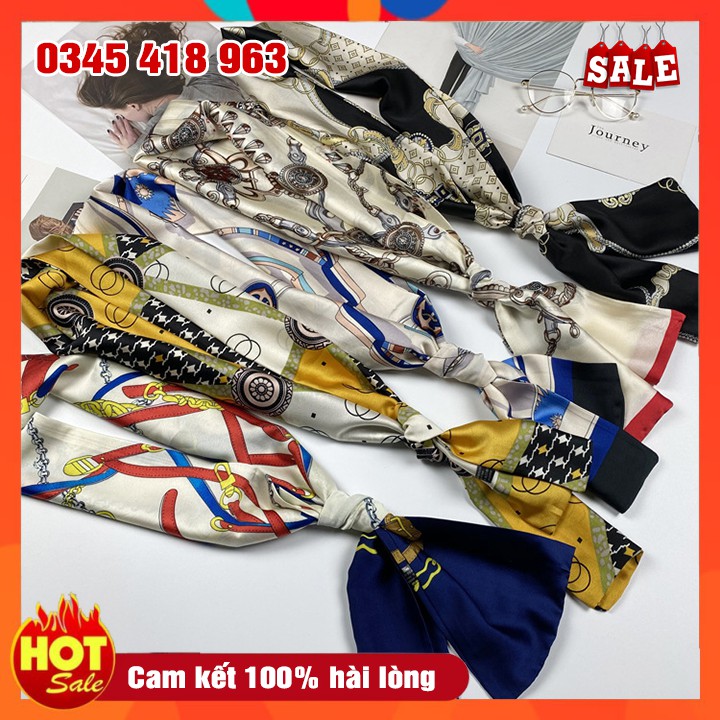 Khăn Lụa Bandana Thời Trang Quàng Cổ Thanh Lịch Hàn Quốc Size 145x15cm