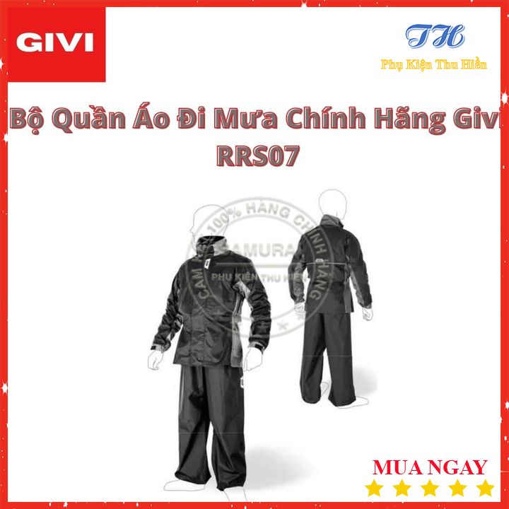 Áo mưa Givi RRS07 có phản quang chống thấm nước mưa tuyệt đối hàng chính hãng