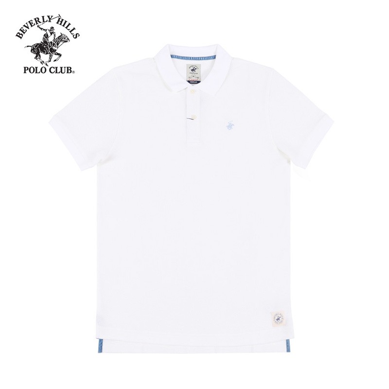 Áo polo ngắn tay Nam Beverly Hills Polo Club Regularfit 100% cotton Trắng PMRSS20TL055