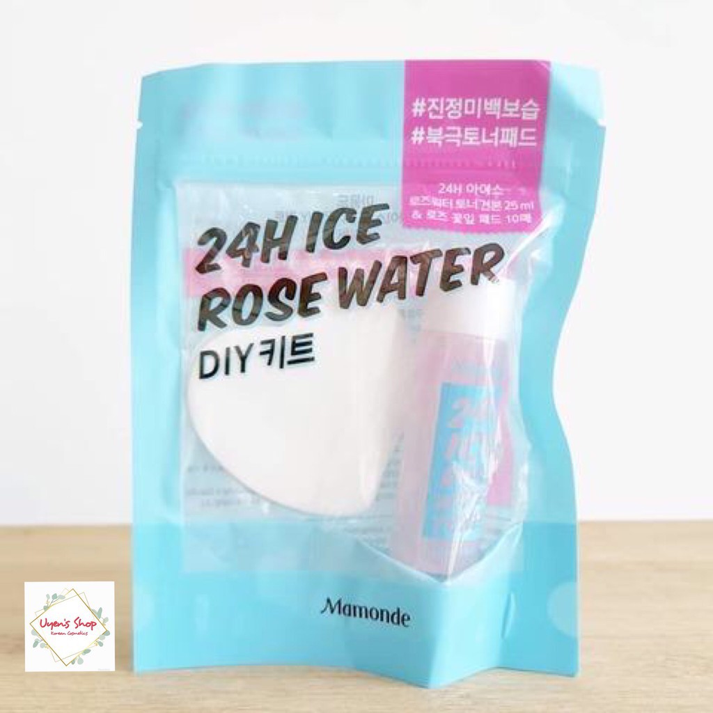 Bộ dùng thử nước hoa hồng Mamonde 24H Ice Rose Water Diy Kit