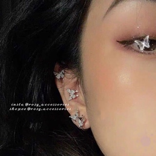 ROSY - KHUYÊN TAI VÀNH CON BƯỚM ĐÍNH ĐÁ (CÓ CẢ LOẠI KẸP KO LỖ - ẢNH THẬT Ở CUỐI!!!)