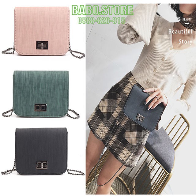 Túi xách nữ, túi đeo chéo nữ đẹp đi chơi cao cấp kẻ xọc 3 màu, túi đeo chéo kiểu dáng chất da kiểu dáng hàn quốc