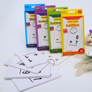 54pcs/set Kids Early Learning Educational Toys Flash Card Baby Math Add Subtract Multiply Divide Learning Cards Toddler Teaching Aids