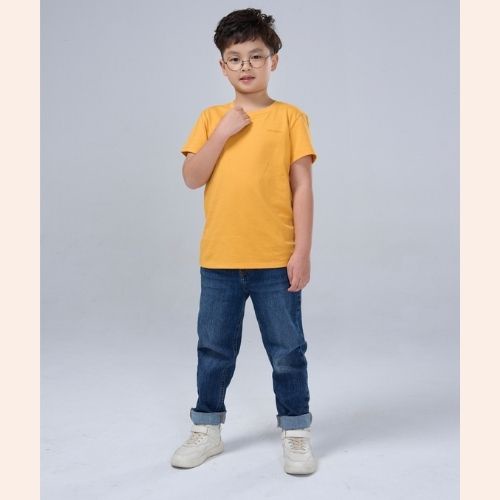 Áo thun trơn cho bé YODY basic phông tay ngắn, vải cotton co giãn, thoáng mát, mềm mịn TSK5117