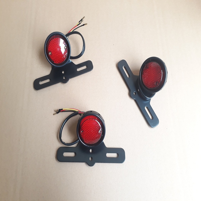 Đèn hậu Led tổ ong có pad biển số phù hợp độ Cafe Racer Tracker Win 67 Dream Cub và các loại xe