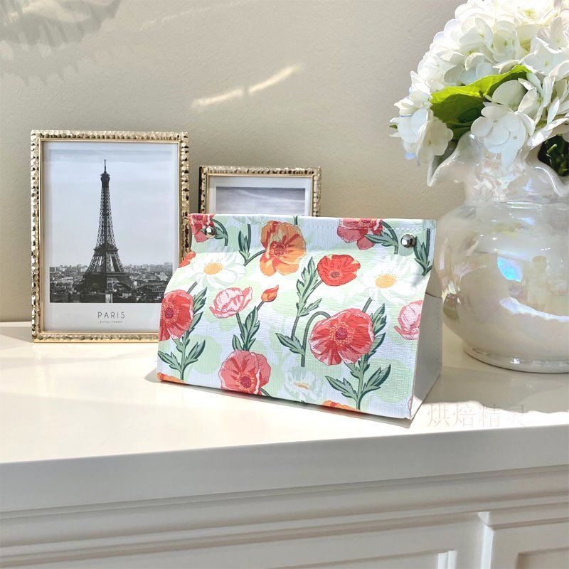 Hộp Đựng Khăn Giấy Bằng Da Họa Tiết Tranh Sơn Dầu Sáng Tạo