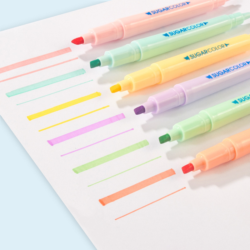 Set 6 Bút Đánh Dấu Màu Sắc Xinh Xắn Sử Dụng Tiện Lợi