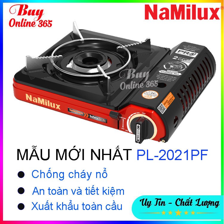 Bếp gas du lịch, Bếp gas mini Namilux PL- 2021PF, chống cháy nổ, mẫu mới nhất, giao màu ngẫu nhiên