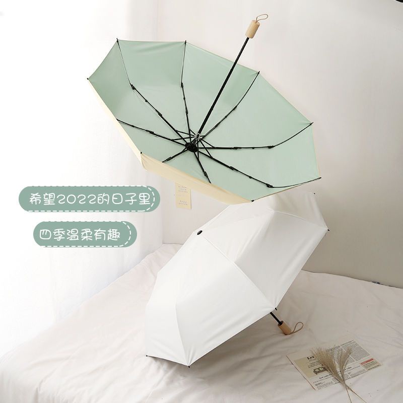 Ô chống nắng, chống tia cực tím, ô che nắng có giá trị cao, ô gấp cho nữ, ô che nắng và mưa, keo màu đơn giản phong cách instagram