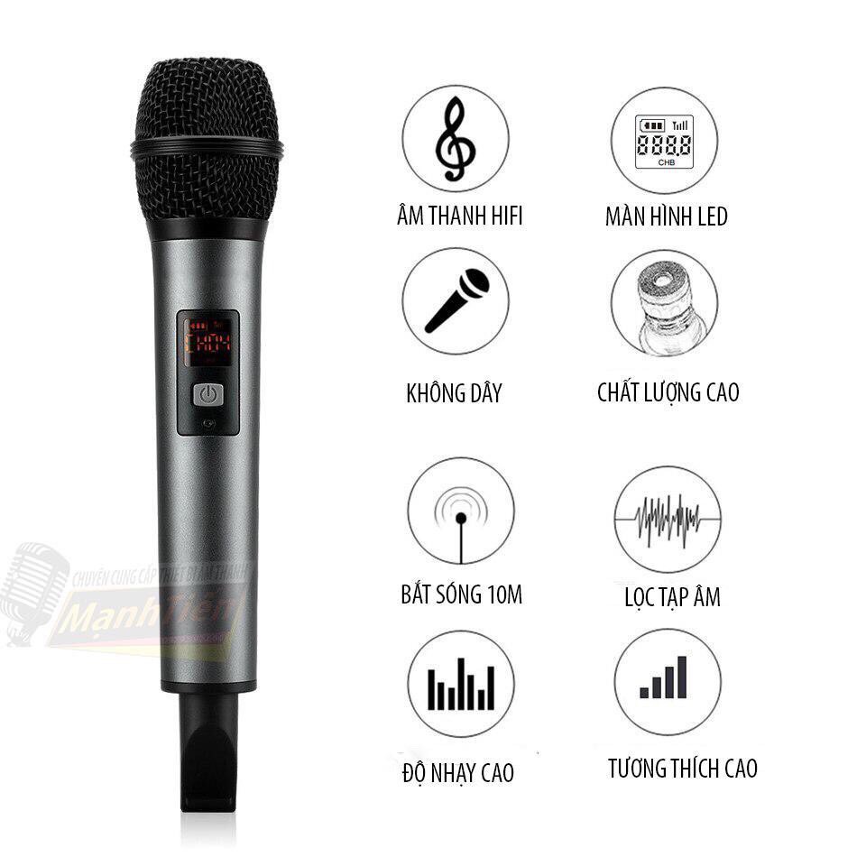 [Gía Rẻ Nhất]] Micro oto không dây bluetooth - hát karaoke, micro sân khấu-có chức năng chống nhiễu, chống ồn tuyệt đối